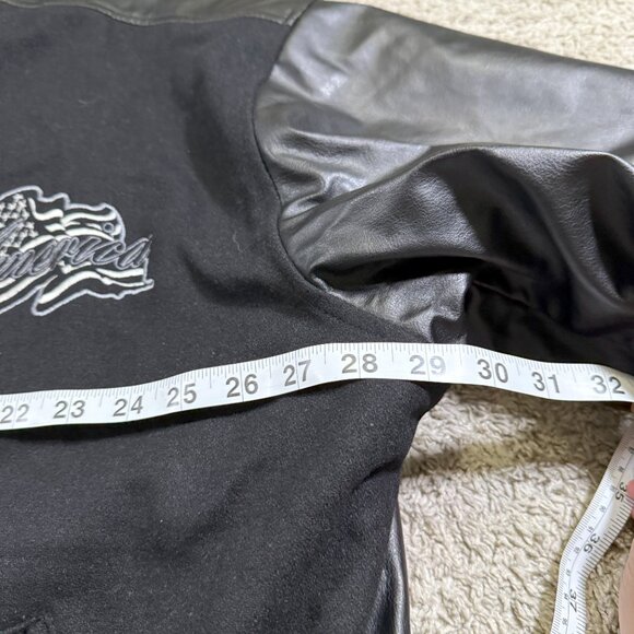 Vtg Steve & Barrys Hip Hop Embroidered America Pleather Varsity Club Jacket XL - Picture 7 of 7